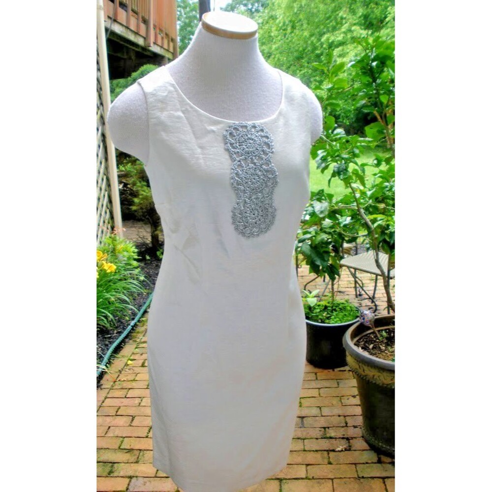 ✨ NWT Nine West 'In the Present' Ivory Sleeveless Special Occ Dress - Size 10